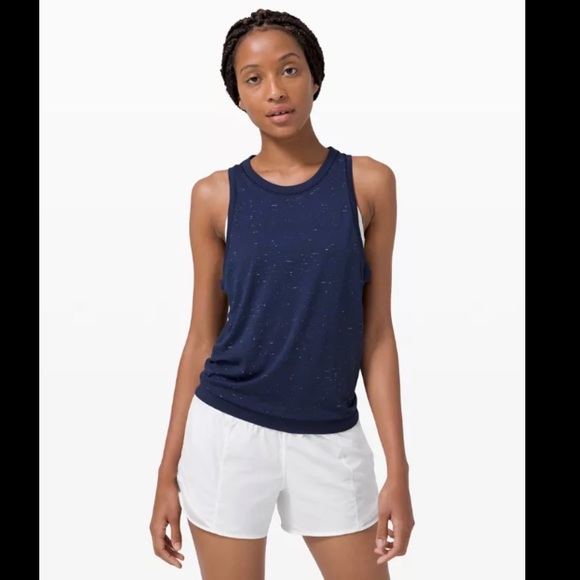 lululemon athletica Tops - Lululemon Swiftly Relaxed Tank Cosmic Shift Hyper Blue / Black Size 4